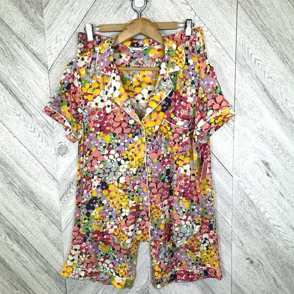 Kate Spade Pajama Set Womens Size Large Floral Short Sleeve New NWT - Picture 1 of 10